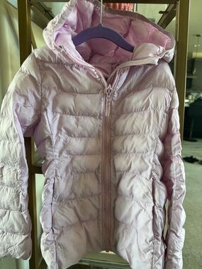 Uniqlo Light Pink Quilted Hooded Puffer Jacket